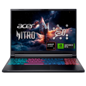 Laptop Gamer Acer Nitro V 16 ANV16S-41-R2AJ Ryzen 7 260 32GB RAM 1TB SSD RTX 5060 8GB 16" WUXGA Windows 11 Obsidian Black